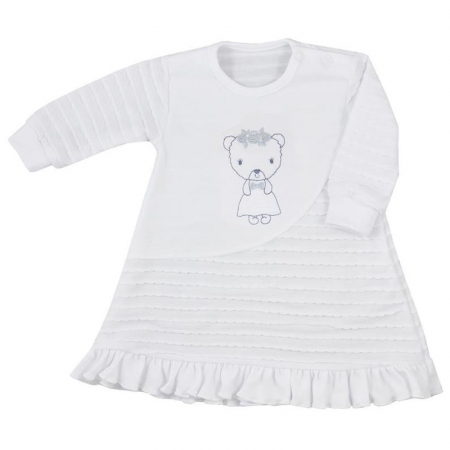 Îmbrăcăminte fete - Rochita cu maneca lunga pentru fete Koala Dominika 07-369, Alb