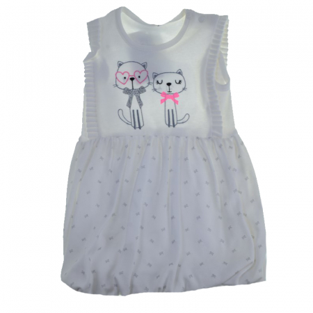 Îmbrăcăminte fete - Rochita de vara pentru fete Bobas 3155-1-74-cm, Alb