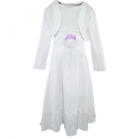 Rochite fete - Rochie eleganta cu maneca scurta si bolero pentru fete Adonis RE73625, Alb