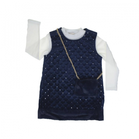 Rochite fete - Rochita eleganta pentru fete Happy House HH72-104-110-cm, Bleumarin