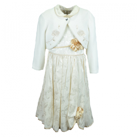 Îmbrăcăminte fete - Rochita eleganta pentru fete Mini Junior RC51-110-cm, Crem