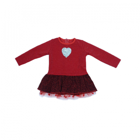 Îmbrăcăminte fete - Rochita eleganta pentru fete Mini Junior SN-69-98-cm, Rosu