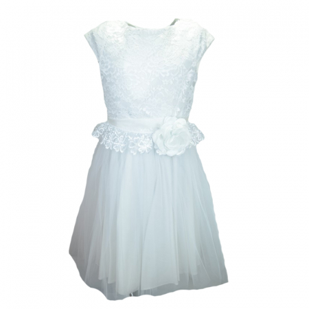 Îmbrăcăminte fete - Rochita eleganta pentru fete Mini Junior TRA3-134-cm, Alb