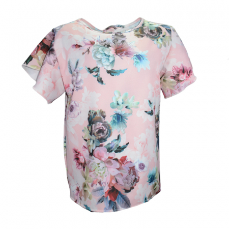 Bluza cu maneca scurta pentru fete Mini Junior IGM-7, Roz [3]