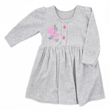 Îmbrăcăminte fete - Rochita pentru fete Koala Zlote Serce 05-782G-80-cm, Gri