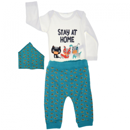 Compleuri baieti maneca lunga - Compleu 3 piese pentru baieti Chippi Chuppo CPBCC-02-68, Multicolor