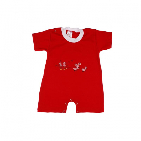 Salopete bebelusi vara fete - Salopeta de vara pentru fete Pifou S23R-62 cm, Rosu