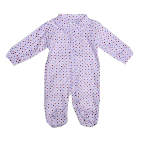 Salopete bebelusi fete - Salopeta cu buline, cu maneca lunga, pentru bebelusi, Mini Junior 1009BM2, Alb