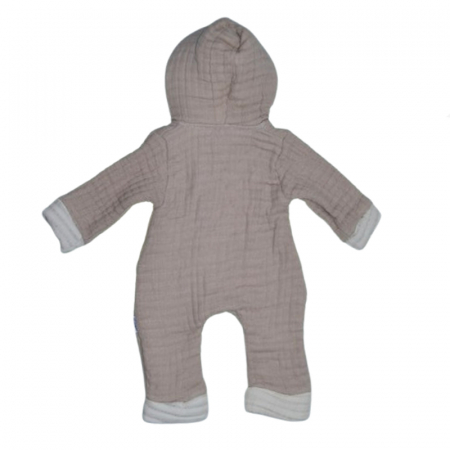 Salopeta cu gluga pentru bebelusi Mini Junior SMP-208, Bej [1]