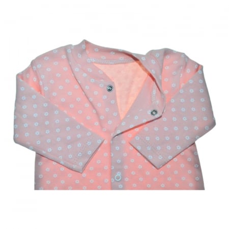 Salopeta cu maneca lunga, cu flori, pentru fete, Mini Junior 100084R2, Roz [1]