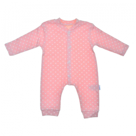Salopete bebelusi fete - Salopeta cu maneca lunga, cu flori, pentru fete, Mini Junior 100084R2, Roz
