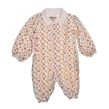 Salopete bebelusi fete - Salopeta cu maneca lunga, cu model floral, pentru fete, Mini Junior 243380M, Multicolor
