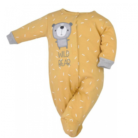 Salopete bebelusi fete - Salopeta cu maneca lunga din bumbac pentru fete Koala 09-100, Galben