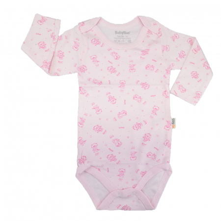 Îmbrăcăminte fete - Body cu maneca lunga pentru fete BabyToo 7083-80, Roz