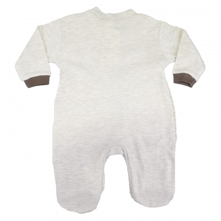 Salopeta cu maneca lunga pentru baieti Bebelinna 2197, Crem [1]