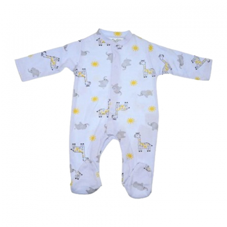 Îmbrăcăminte băieți - Salopeta cu maneca lunga pentru baieti, cu animale, Mini Junior SLPA1408A, Albastru