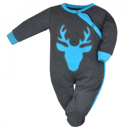 Salopete bebelusi baieti - Salopeta cu maneca lunga pentru baieti Koala Deer 07-465A-62-cm, Gri