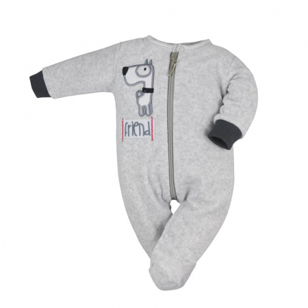Salopete bebelusi baieti - Salopeta cu maneca lunga pentru baieti Koala Friend 09-199, Gri