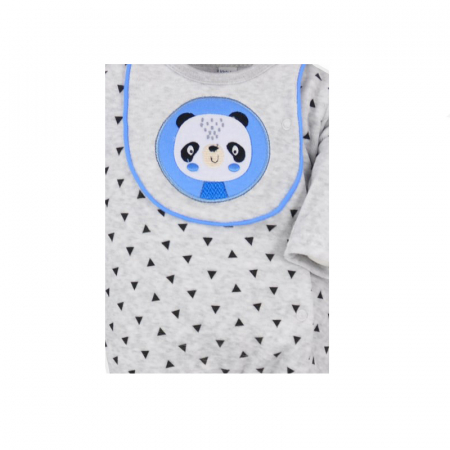 Salopeta cu maneca lunga pentru baieti Koala Portret 05-664G-68-cm, Gri [1]