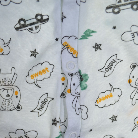 Salopeta cu maneca lunga pentru baieti Mini Junior 080923-1, Alb [2]
