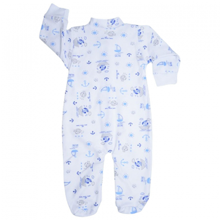 Salopeta cu maneca lunga pentru baieti Mini Junior 220124-11, Alb [1]