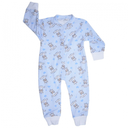 Salopete bebelusi baieti - Salopeta cu maneca lunga pentru baieti Mini Junior 220124-19, Albastru