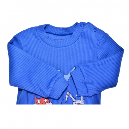 Salopeta cu maneca lunga, pentru baieti, Mini Junior 243283A, Albastru inchis [2]