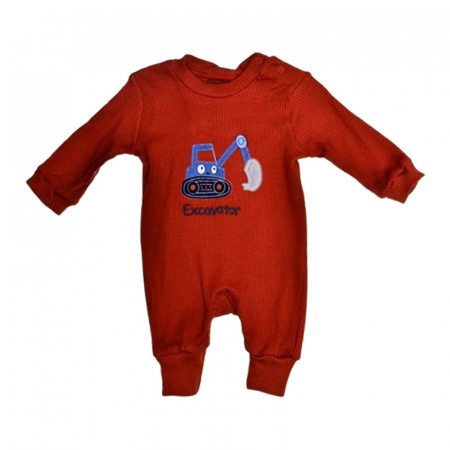 Salopete bebelusi baieti - Salopeta cu maneca lunga, pentru baieti, Mini Junior 243283R, Rosu