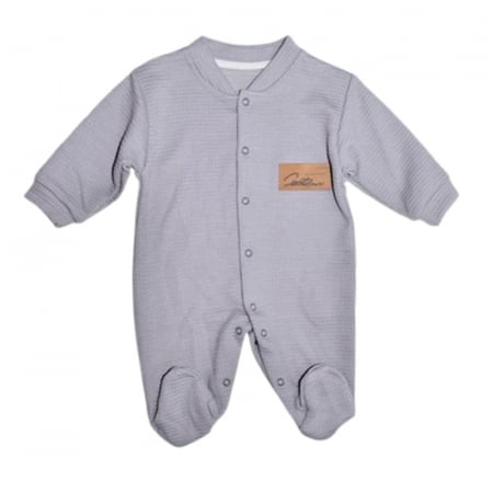 Salopete bebelusi baieti - Salopeta cu maneca lunga, pentru baieti, Mini Junior 7183G, Gri
