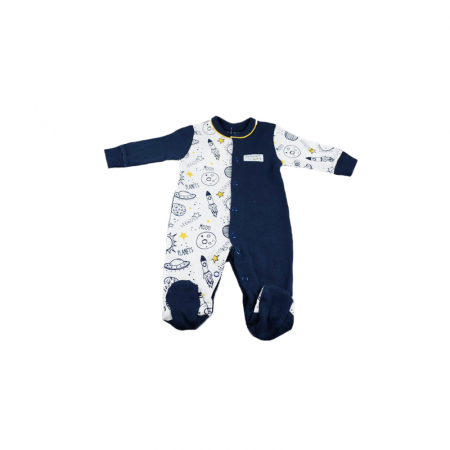 Salopete bebelusi baieti - Salopeta cu maneca lunga pentru baieti Mini Junior ABN-1694-62-cm, Bleumarin