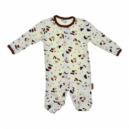Salopete bebelusi baieti - Salopeta cu maneca lunga pentru baieti Mini Junior SALMJ-2, Alb