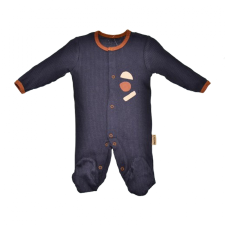 Salopete bebelusi baieti - Salopeta cu maneca lunga pentru baieti Mini Junior SALMJ-3, Bleumarin