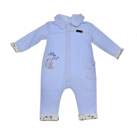 Salopete bebelusi baieti - Salopeta cu maneca lunga pentru baieti Mini Junior SALMJ-32, Albastru