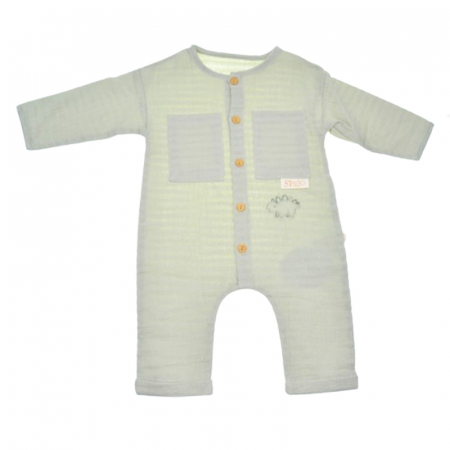 Îmbrăcăminte băieți - Salopeta cu maneca lunga pentru baieti Mini Junior SALMJ-34, Verde