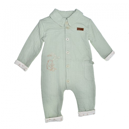 Salopete bebelusi baieti - Salopeta cu maneca lunga pentru baieti Mini Junior SLP-2562-AB, Verde