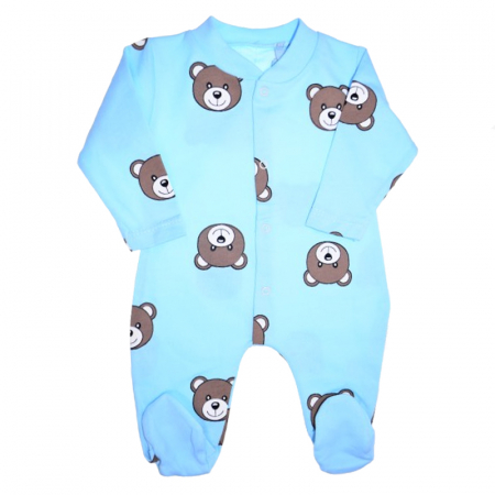 Salopete bebelusi baieti - Salopeta cu maneca lunga pentru baieti Mini Junior SLP-MJ21, Albastru
