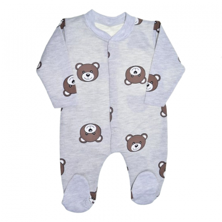 Salopete bebelusi baieti - Salopeta cu maneca lunga pentru copii Mini Junior SLP-MJ22, Gri
