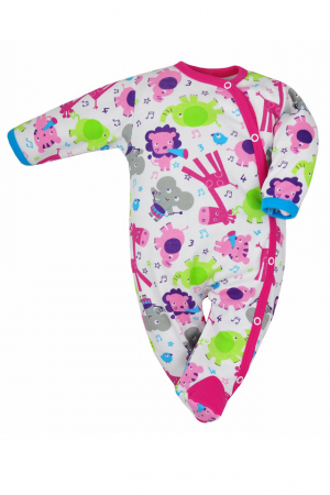 Salopete bebelusi fete - Salopeta cu maneca lunga pentru fete Koala Zoo 3177-R-74, Multicolor