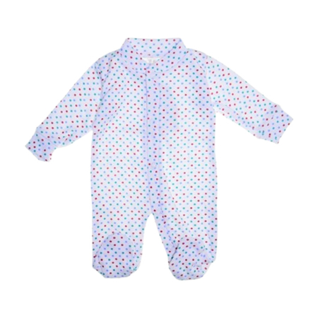 Salopete bebelusi baieti - Salopeta cu buline, cu maneca lunga, pentru bebelusi, Mini Junior 1009BM, Alb