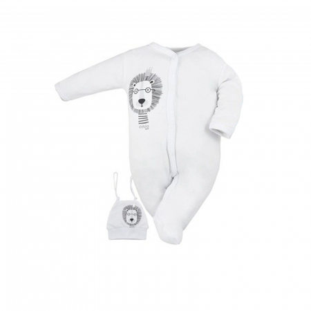 Salopete bebelusi baieti - Salopeta cu maneca lunga pentru copii Koala Simba 07-477AL_50 cm, Alb
