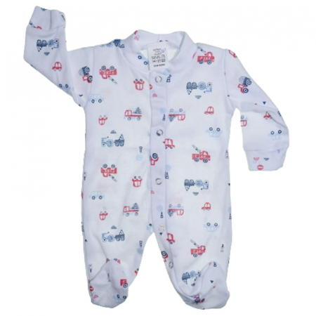 Salopete bebelusi baieti - Salopeta cu maneca lunga pentru baieti Mini Junior 220124-10, Alb