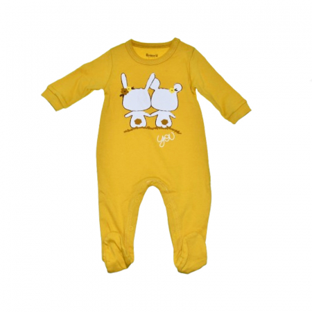 Salopete bebelusi baieti - Salopeta cu maneca lunga pentru copii Mini Junior SALMJ-11, Galben