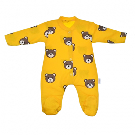Salopete bebelusi baieti - Salopeta cu maneca lunga pentru copii Mini Junior SALMJ-25, Galben