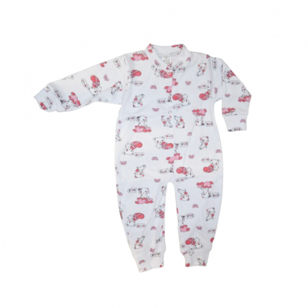 Salopete bebelusi fete - Salopeta cu maneca lunga pentru copii Mini Junior SALMJ-8A, Alb