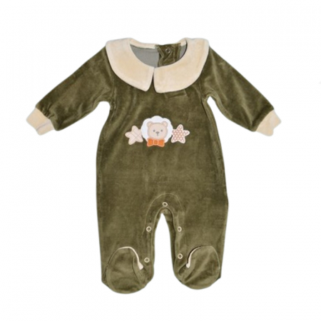 Salopete bebelusi baieti - Salopeta cu maneca lunga pentru copii Mini Junior SLP-3904, Kaki