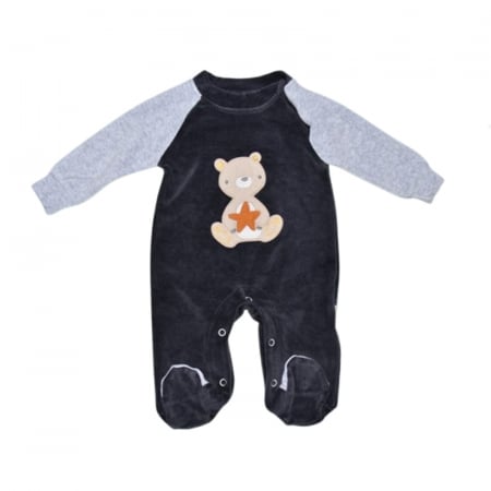 Salopete bebelusi baieti - Salopeta cu maneca lunga pentru copii Mini Junior SLP-3918B, Gri