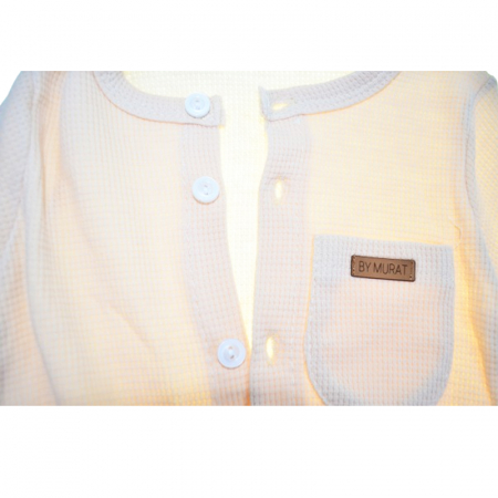 Salopeta cu maneca lunga pentru copii Mini Junior SLP-MJ3, Crem [2]