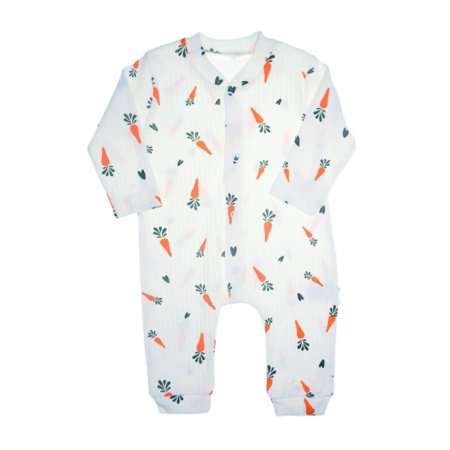 Salopete bebelusi fete - Salopeta cu maneca lunga pentru copii, Mini Junior SLP0605-2, Alb