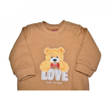 Salopeta cu maneca lunga pentru copii, Mini Junior SLP0705M-2, Maro [1]