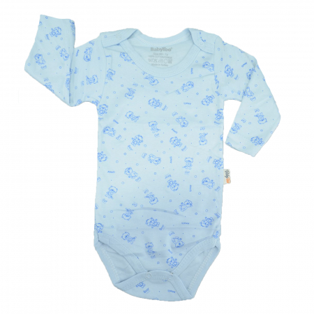 Body-uri baieti - Body cu maneca lunga pentru baieti BabyToo 7083-1-80, Albastru